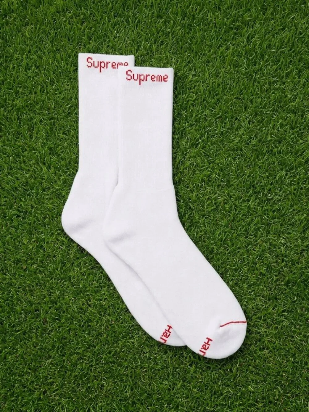 Supreme White Crew Socks - 2 Pairs Brand New - One Size 6-12